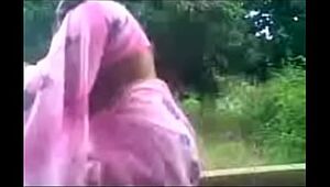 Daring Desi Aunty Sucks Uncles Cock Outside in the Park.MP4